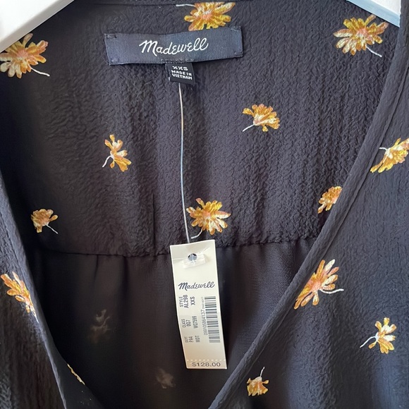 Tie waist mini dress in French daisies Madewell NWT - Picture 8 of 9